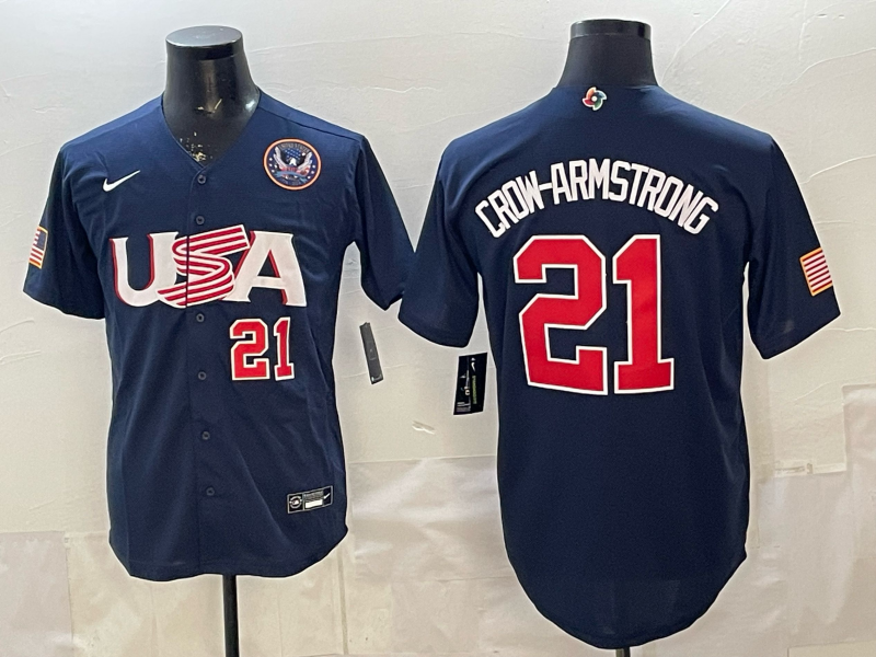 Men 2026 World cup blue MLB Nike jersey 007